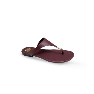 YSL CASSANDRE LEATHER THONG SLIPPER 